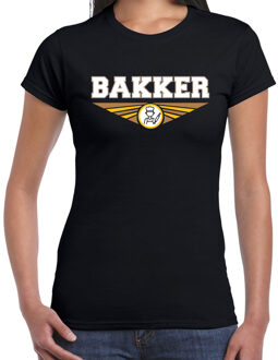 Bakker t-shirt zwart dames - Beroepen shirt 2XL - Feestshirts