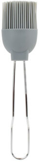 Bakkwasten - siliconen/metaal - flexibel - invetten - invetkwast - 22 cm - grijs