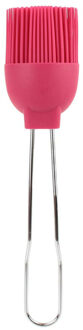 Bakkwasten - siliconen/metaal - flexibel - invetten - invetkwast - 22 cm - roze