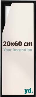 Baklijst voor Canvas 20x60 cm - Zwart Mat - MDF - Lyon