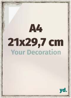 Baklijst voor Canvas 21x29,7 cm - Wit Vintage - MDF - Lyon - 21x29.7 cm