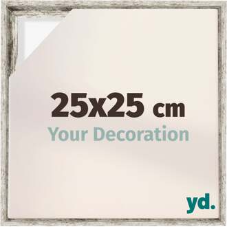 Baklijst voor Canvas 25x25 cm - Wit Vintage - MDF - Lyon