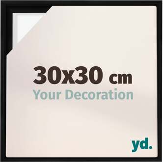 Baklijst voor Canvas 30x30 cm - Zwart Mat - MDF - Lyon