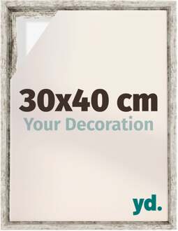 Baklijst voor Canvas 30x40 cm - Wit Vintage - MDF - Lyon