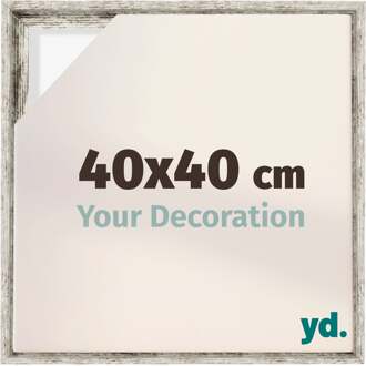 Baklijst voor Canvas 40x40 cm - Wit Vintage - MDF - Lyon