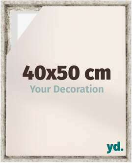 Baklijst voor Canvas 40x50 cm - Wit Vintage - MDF - Lyon
