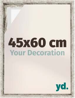Baklijst voor Canvas 45x60 cm - Wit Vintage - MDF - Lyon