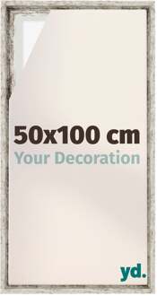 Baklijst voor Canvas 50x100 cm - Wit Vintage - MDF - Lyon