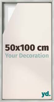 Baklijst voor Canvas 50x100 cm - Zilver Mat - MDF - Lyon