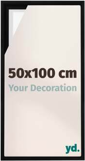 Baklijst voor Canvas 50x100 cm - Zwart Mat - MDF - Lyon