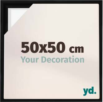 Baklijst voor Canvas 50x50 cm - Zwart Mat - MDF - Lyon