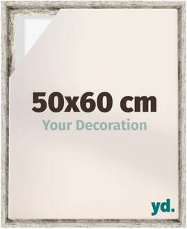 Baklijst voor Canvas 50x60 cm - Wit Vintage - MDF - Lyon