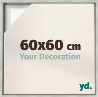 Baklijst voor Canvas 60x60 cm - Zilver Mat - MDF - Lyon