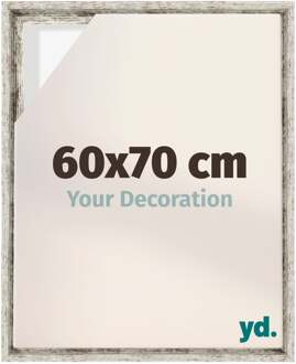 Baklijst voor Canvas 60x70 cm - Wit Vintage - MDF - Lyon