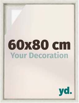 Baklijst voor Canvas 60x80 cm - White Wash - MDF - Lyon