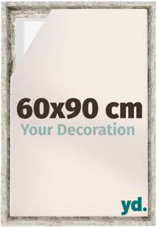 Baklijst voor Canvas 60x90 cm - Wit Vintage - MDF - Lyon