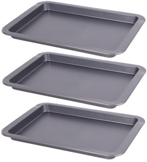 Bakplaat - 3 stuks - universeel - 33 x 23 cm - max 220 - 240 graden celsius - Cakevormen