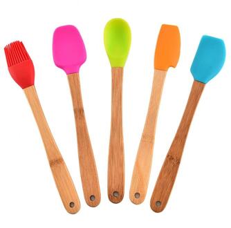 Bakselwerktuigen Set 5Pcs Non-stick Keuken Spatel Siliconen Roeren Lepel Olie Borstel Brood Borstel Voor Bakken Zelfgemaakte diy Dessert