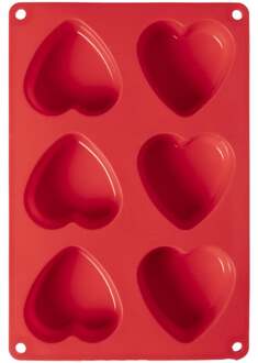 Bakvorm 6 harten - siliconen - 3.5x27x18.5 cm