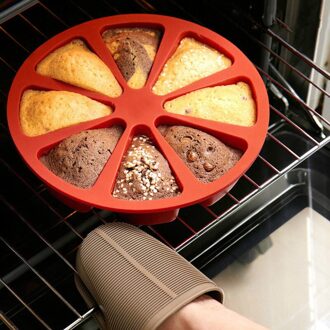 Bakvormen Mallen Cake Pan Siliconen Cakevorm Pudding Driehoek Cakes Mould Muffin Bakken Pizza Gereedschap Cake Accessoires Rood
