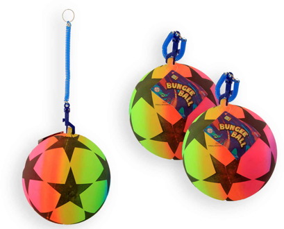 Bal rainbow star met elastiek Ø21cm verschillende