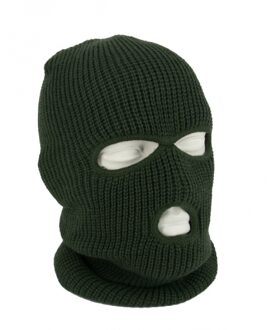 Balaclava - groen - driegaats - one size - warme skimuts - wintersport bivakmuts