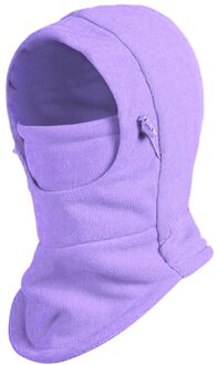 Balaclava Hood Ski Gezichtsmasker Halswarmer Winter Fleece Hoed Voor Vrouwen En Mannen Zachte, comfortabel En Winddicht Fleece Balaclava dames licht paars