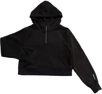 Balance cropped zipper hoodie - maat L Zwart