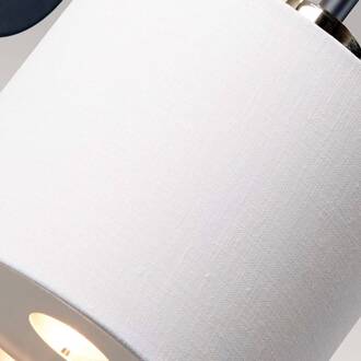 Balance wandlamp, zwart/nikkel gepolijst, kap wit zwart/nikkel, wit