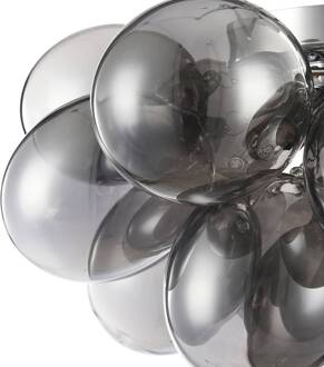 Balbo plafondlamp glas nikkel/rook nikkel, rook