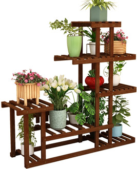 Balcony Flower Shelf Indoor Multi-layer Solid Wood Living Room Home Racks Meaty Green Flower Pots Decorative Plant Stand