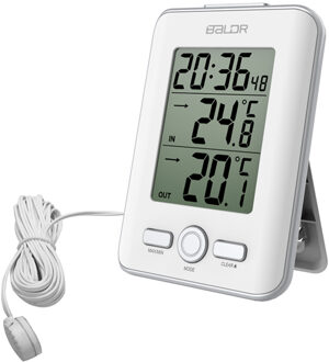 Baldr Digitale Klok Thermometer Wired Sonde Indoor Outdoor LCD Temperatuur Meter Max/Min Trend Pijl Alarm Snooze Klok
