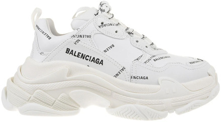 Balenciaga Allover Logo Triple S Sneaker Balenciaga , White , Dames - 41 Eu,35 Eu,40 Eu,39 Eu,34 EU