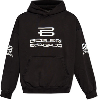 Balenciaga Bedrukte hoodie Balenciaga , Black , Heren - Xl,M,S,Xs,2Xs