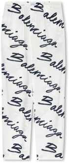 Balenciaga Broek met logo Balenciaga , White , Dames - Xs,2Xs