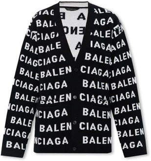 Balenciaga Cardigan met logo Balenciaga , Black , Dames - Xl,L,M,S