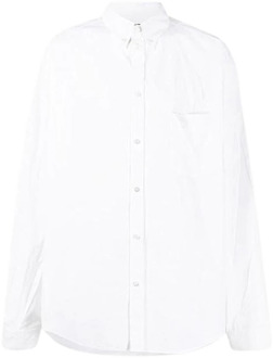 Balenciaga Cocoon Fit Poplin Overhemd Balenciaga , White , Dames - S,Xs,2Xs
