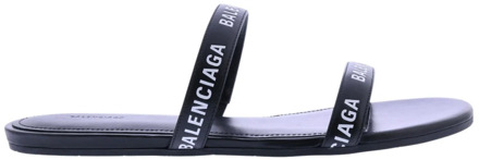 Balenciaga Dames Round Sandal Flat Smooth Calf Balenciaga , Black , Dames - 38 EU