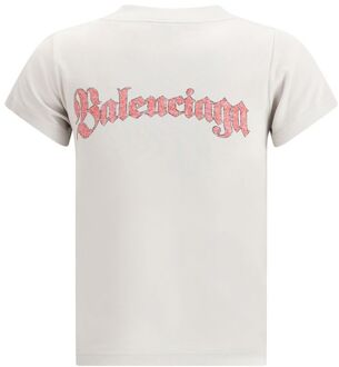 Balenciaga Grafische Print T-shirt Lichtgrijs
