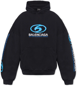 Balenciaga Hoodie met logo-print Balenciaga , Black , Heren - Xl,L,M,S