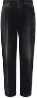 Balenciaga Jeans met logo Balenciaga , Black , Dames - S,Xs