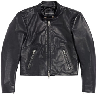 Balenciaga Leather Jackets Balenciaga , Black , Dames - M