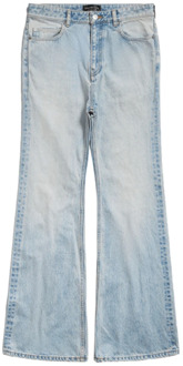 Balenciaga Lichtblauwe High-Waist Wide-Leg Jeans Balenciaga , Blue , Dames - W27,W26,W28