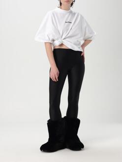 Balenciaga Logo-gebrodde Katoenen Jersey T-shirt Wit