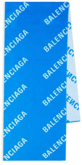 Balenciaga Logo Sjaal voor Winterstijl Balenciaga , Blue , Unisex - ONE Size
