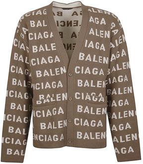 Balenciaga Logo Wollen Vest Balenciaga , Brown , Heren - M,S
