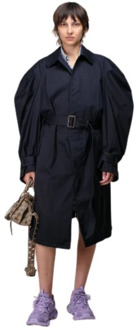 Balenciaga Luxe Oversize Trenchcoat voor Vrouwen Balenciaga , Black , Dames - XS