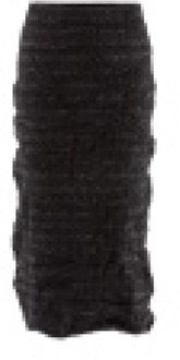 Balenciaga Midi Tweed Rok met Knopen Balenciaga , Black , Dames - S