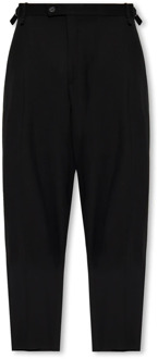 Balenciaga Ontspannen zittende broek met geplooide voorkant Balenciaga , Black , Heren - S,Xs