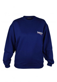 Balenciaga Politieke Sweatshirt in Marineblauw Balenciaga , Blue , Dames - XS